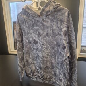 Camo Hooded Pullover Sweater - Gray & White